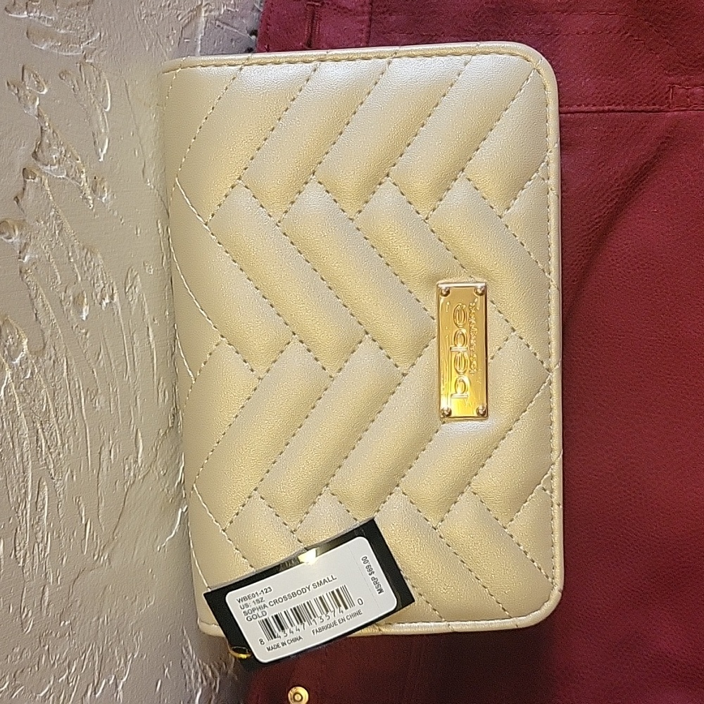 ❤️Host Pick❤️ bebe Quilted Sophia Small Gold Crossbody Bag NWT